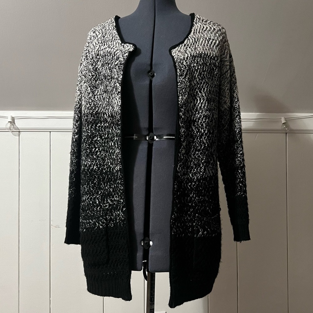 Black/White Knit Cardigan